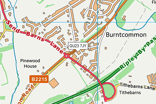 GU23 7JY map - OS VectorMap District (Ordnance Survey)