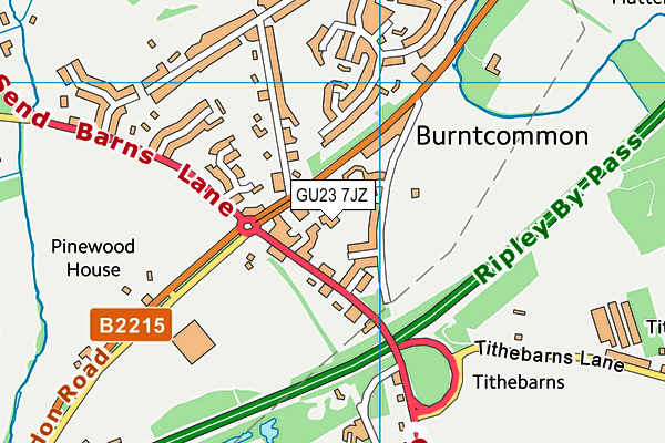 GU23 7JZ map - OS VectorMap District (Ordnance Survey)