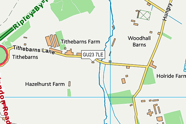 GU23 7LE map - OS VectorMap District (Ordnance Survey)