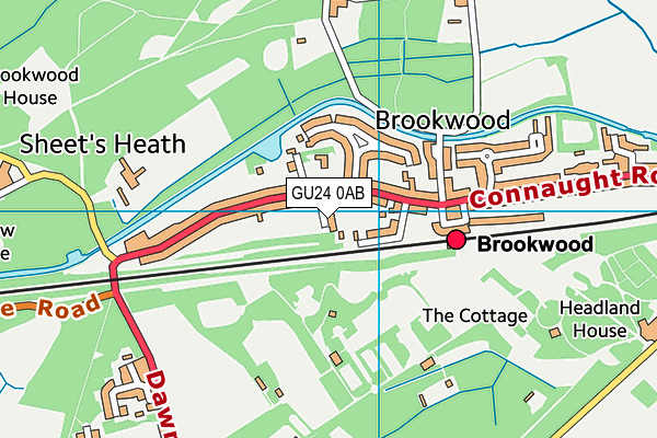 GU24 0AB map - OS VectorMap District (Ordnance Survey)