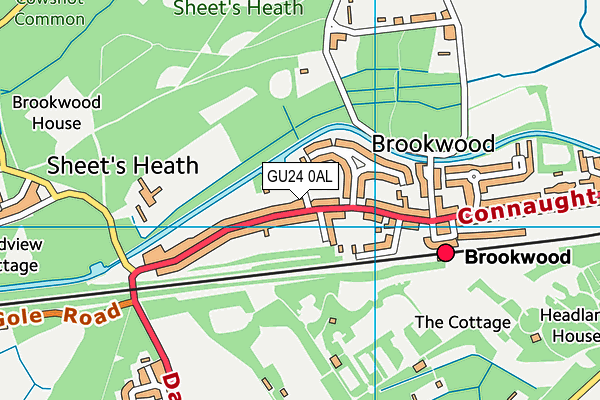 GU24 0AL map - OS VectorMap District (Ordnance Survey)