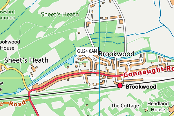 GU24 0AN map - OS VectorMap District (Ordnance Survey)