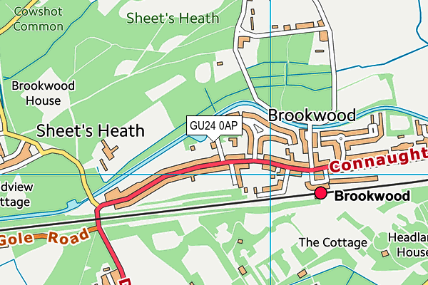 GU24 0AP map - OS VectorMap District (Ordnance Survey)