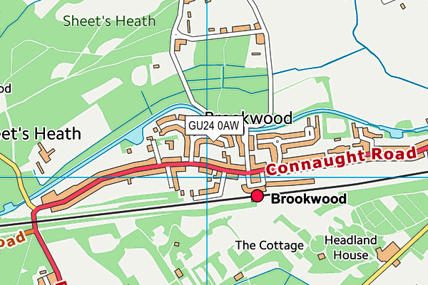 GU24 0AW map - OS VectorMap District (Ordnance Survey)