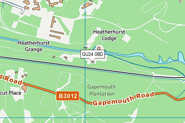 GU24 0BD map - OS VectorMap District (Ordnance Survey)