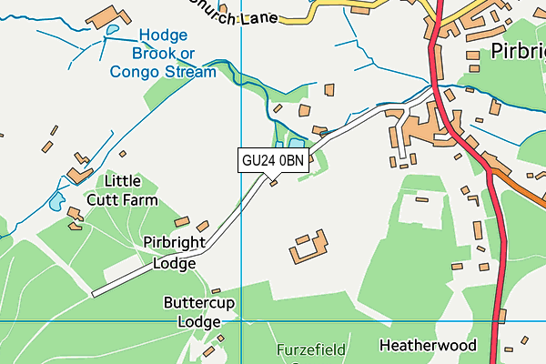 GU24 0BN map - OS VectorMap District (Ordnance Survey)