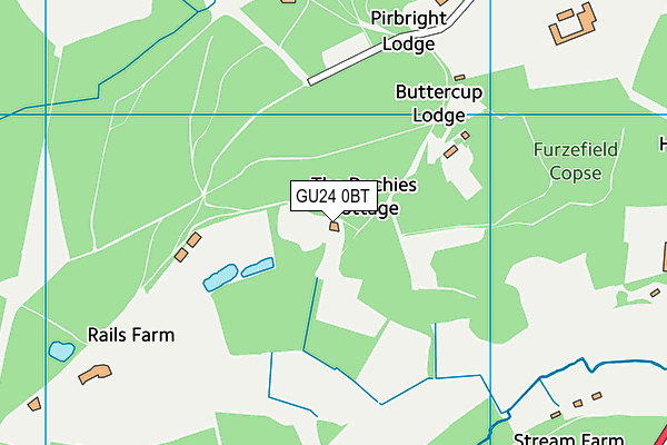 GU24 0BT map - OS VectorMap District (Ordnance Survey)