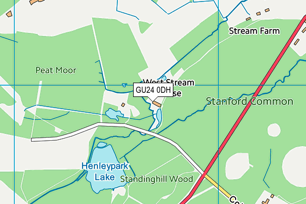 GU24 0DH map - OS VectorMap District (Ordnance Survey)