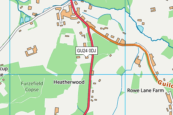 GU24 0DJ map - OS VectorMap District (Ordnance Survey)