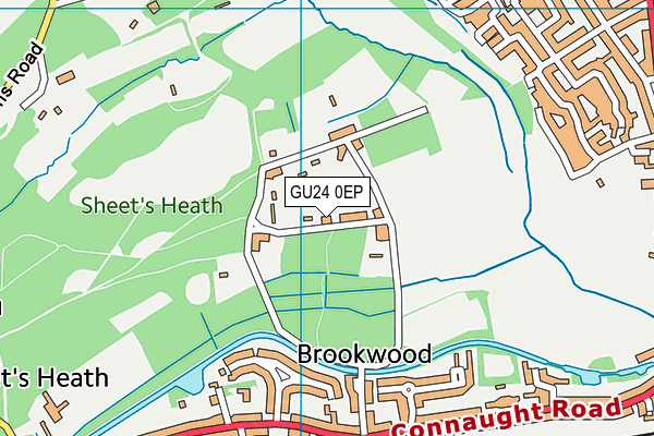 GU24 0EP map - OS VectorMap District (Ordnance Survey)