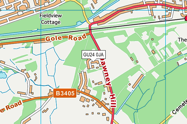 GU24 0JA map - OS VectorMap District (Ordnance Survey)