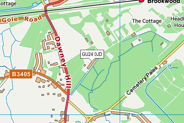 GU24 0JD map - OS VectorMap District (Ordnance Survey)