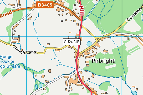 GU24 0JF map - OS VectorMap District (Ordnance Survey)