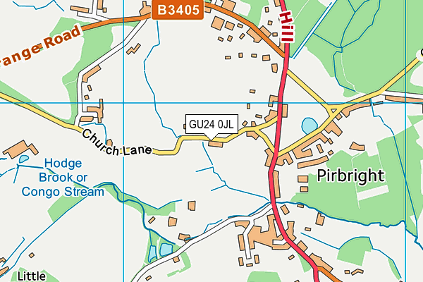 GU24 0JL map - OS VectorMap District (Ordnance Survey)