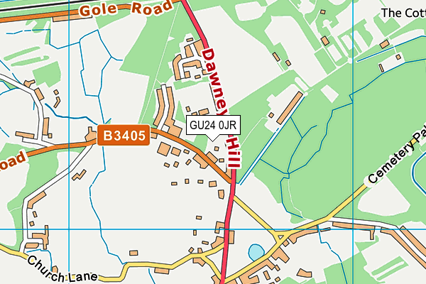 GU24 0JR map - OS VectorMap District (Ordnance Survey)