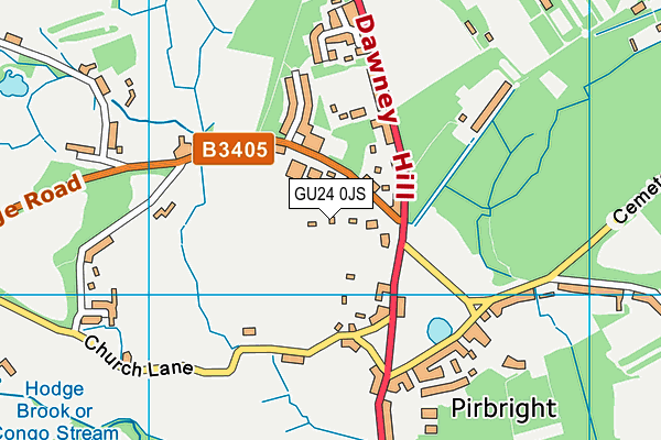 GU24 0JS map - OS VectorMap District (Ordnance Survey)