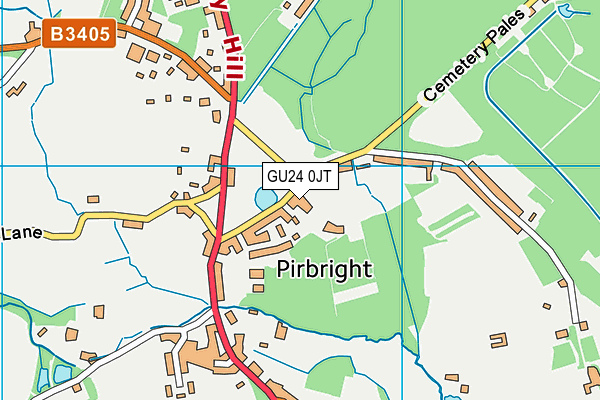 GU24 0JT map - OS VectorMap District (Ordnance Survey)