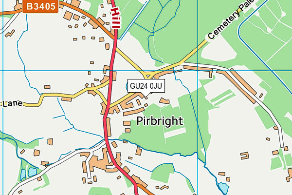 GU24 0JU map - OS VectorMap District (Ordnance Survey)