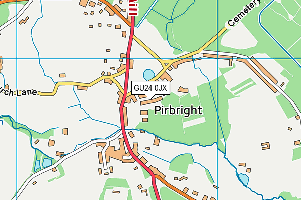 GU24 0JX map - OS VectorMap District (Ordnance Survey)