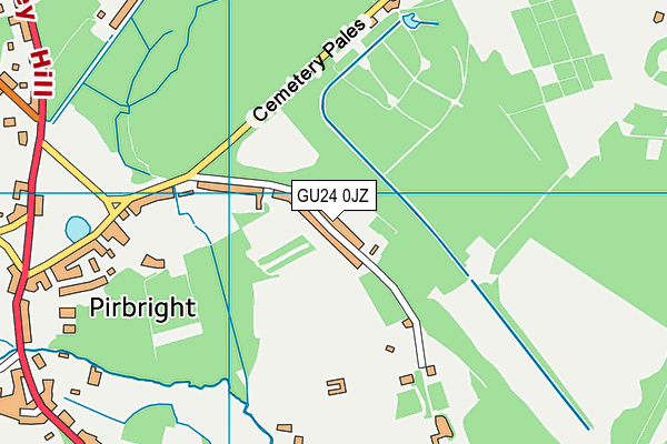 GU24 0JZ map - OS VectorMap District (Ordnance Survey)