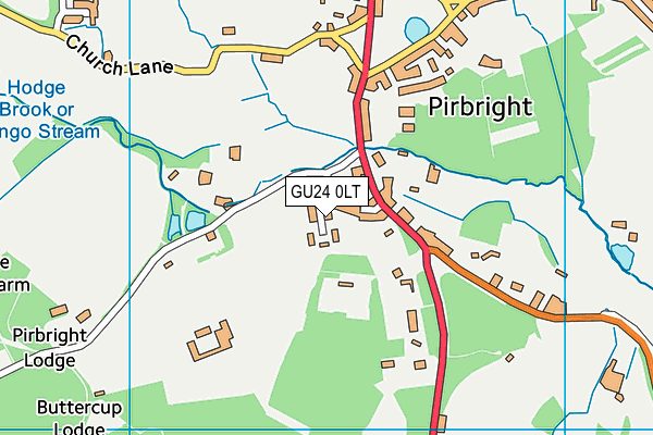 GU24 0LT map - OS VectorMap District (Ordnance Survey)