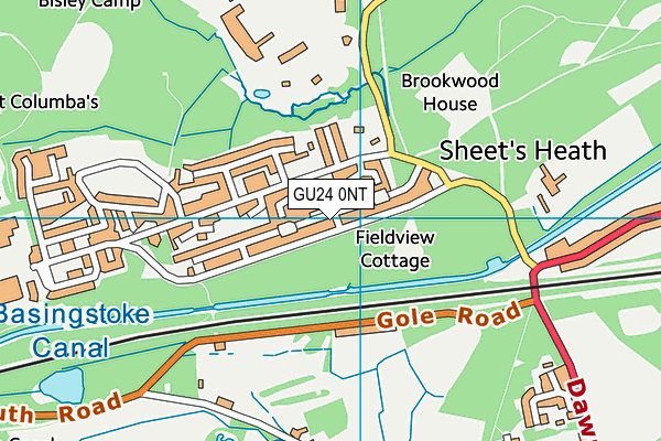 GU24 0NT map - OS VectorMap District (Ordnance Survey)