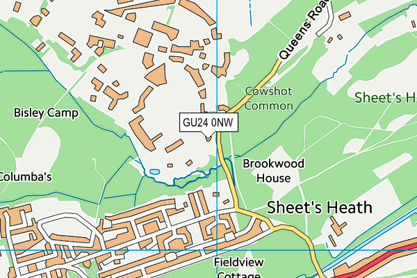 GU24 0NW map - OS VectorMap District (Ordnance Survey)