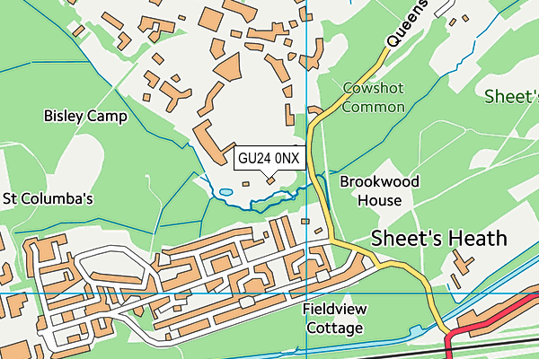 GU24 0NX map - OS VectorMap District (Ordnance Survey)