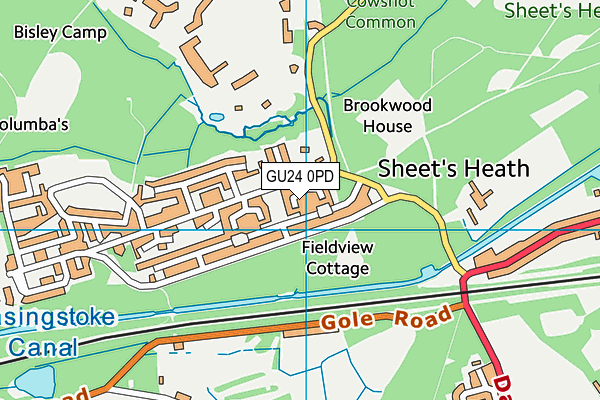 GU24 0PD map - OS VectorMap District (Ordnance Survey)