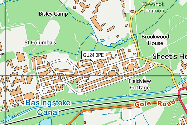 GU24 0PE map - OS VectorMap District (Ordnance Survey)