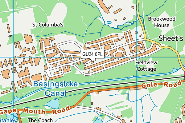 GU24 0PL map - OS VectorMap District (Ordnance Survey)