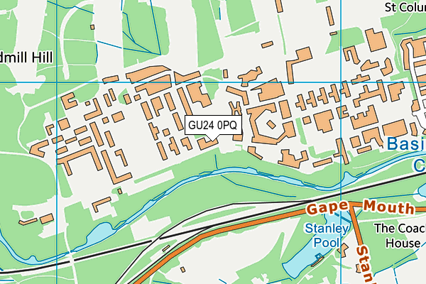 GU24 0PQ map - OS VectorMap District (Ordnance Survey)