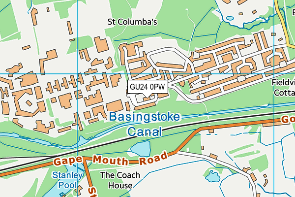 GU24 0PW map - OS VectorMap District (Ordnance Survey)