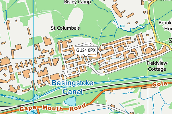 GU24 0PX map - OS VectorMap District (Ordnance Survey)