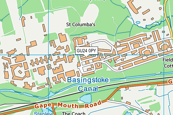 GU24 0PY map - OS VectorMap District (Ordnance Survey)