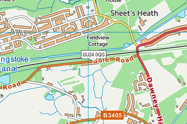 GU24 0QG map - OS VectorMap District (Ordnance Survey)