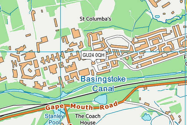 GU24 0QH map - OS VectorMap District (Ordnance Survey)