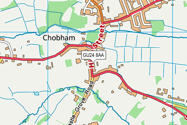 Chobham Cricket Club map (GU24 8AA) - OS VectorMap District (Ordnance Survey)