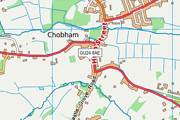 GU24 8AE map - OS VectorMap District (Ordnance Survey)