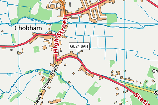 GU24 8AH map - OS VectorMap District (Ordnance Survey)