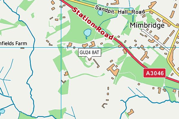 GU24 8AT map - OS VectorMap District (Ordnance Survey)