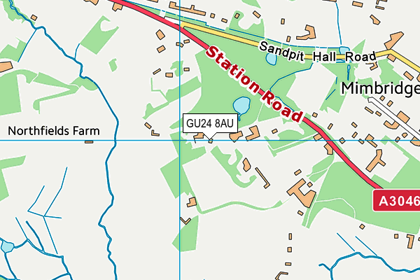 GU24 8AU map - OS VectorMap District (Ordnance Survey)