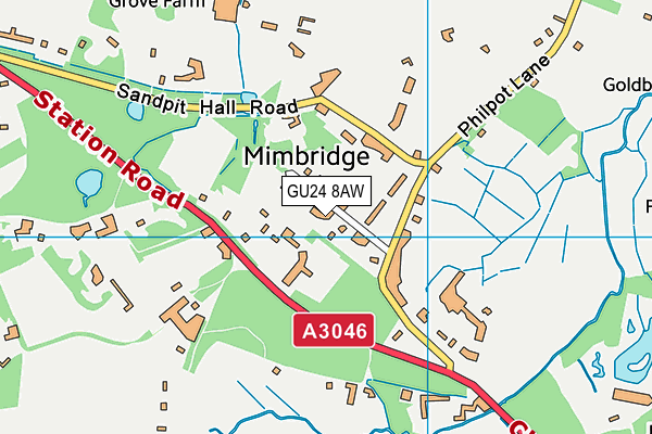 GU24 8AW map - OS VectorMap District (Ordnance Survey)