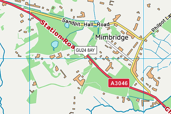 GU24 8AY map - OS VectorMap District (Ordnance Survey)