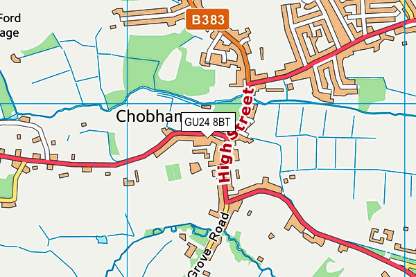 GU24 8BT map - OS VectorMap District (Ordnance Survey)