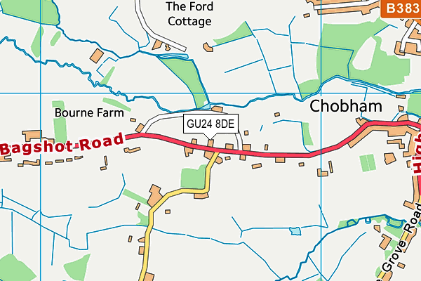 GU24 8DE map - OS VectorMap District (Ordnance Survey)