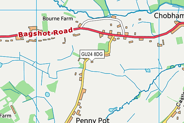 GU24 8DG map - OS VectorMap District (Ordnance Survey)