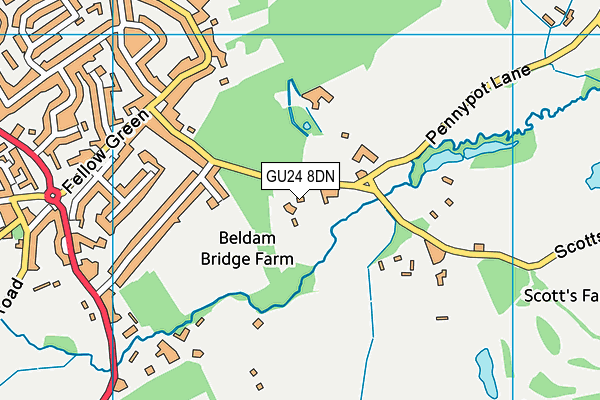 GU24 8DN map - OS VectorMap District (Ordnance Survey)