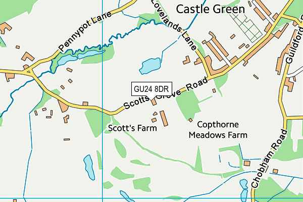 GU24 8DR map - OS VectorMap District (Ordnance Survey)