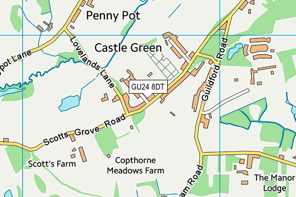 GU24 8DT map - OS VectorMap District (Ordnance Survey)